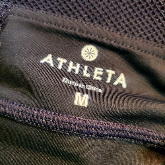 Athleta Mahina Mesh Swim Tight Black stripes Size Medium - Picture 9 of 9
